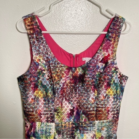 New York & Co Sleeveless Fit & Flare Dress Textured Geometric 10 - Picture 2 of 10